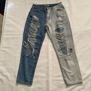 American Bazi Loose Fit  High Waisted  Distressed Jeans Size 8